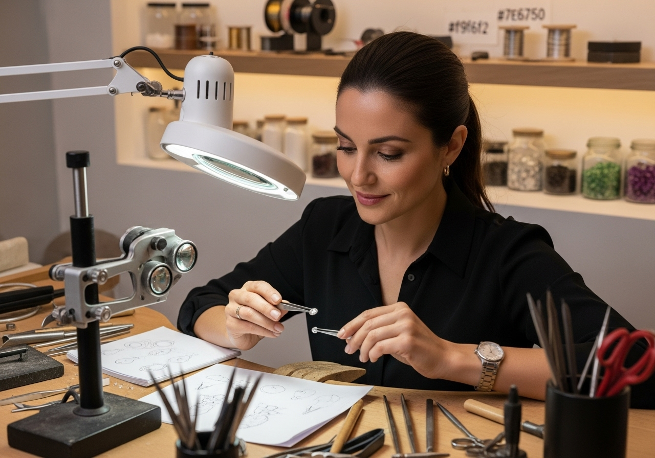 Mariana Rossi working at her desk